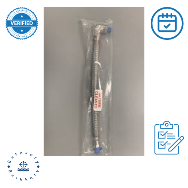 Flex Hose with Elbow, Stainless Steel - (12 Inches Long)